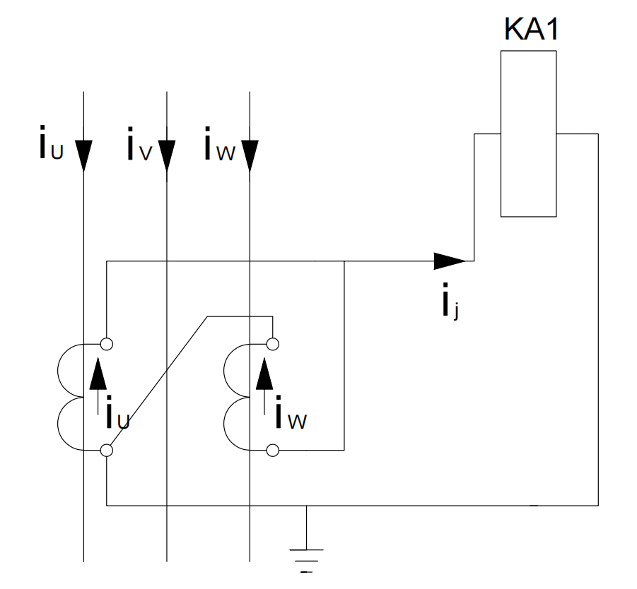Current transformer Two-phase differential wiring