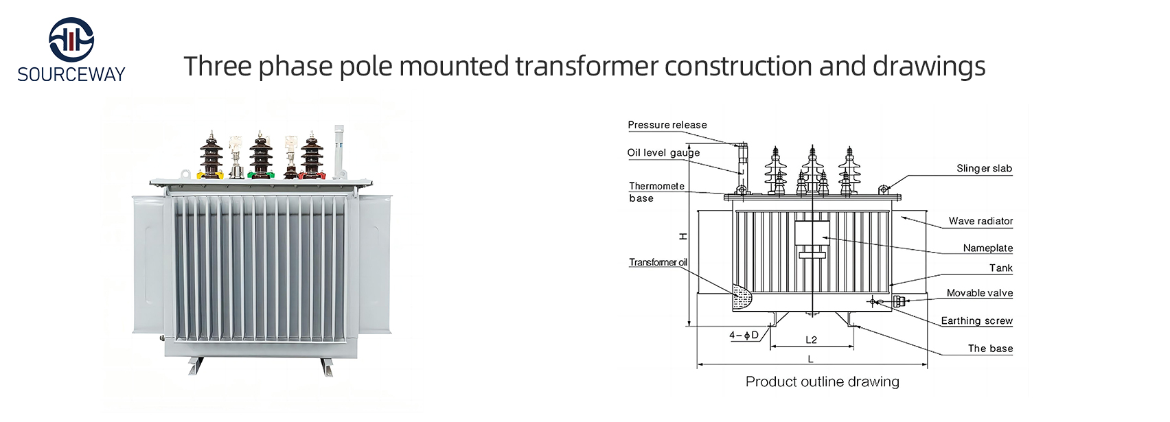 Three phase pole mounted transformer construction and drawings