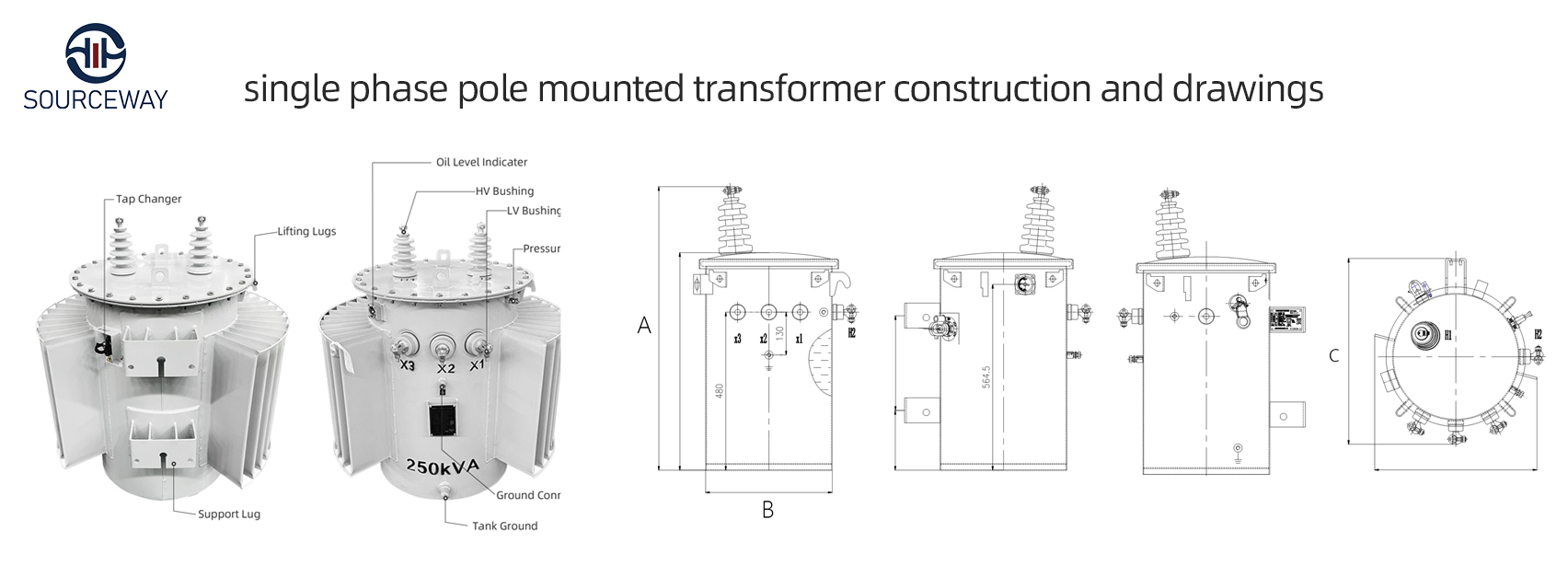 single phase pole mounted transformer construction and drawings
